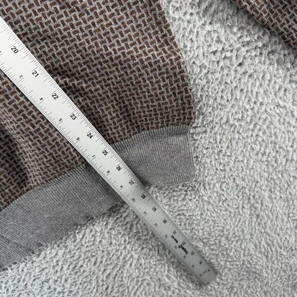 Vintage Old Navy Sweater Men's Large Gray Brown Geometric Pullover Grunge y2k - Picture 4 of 11